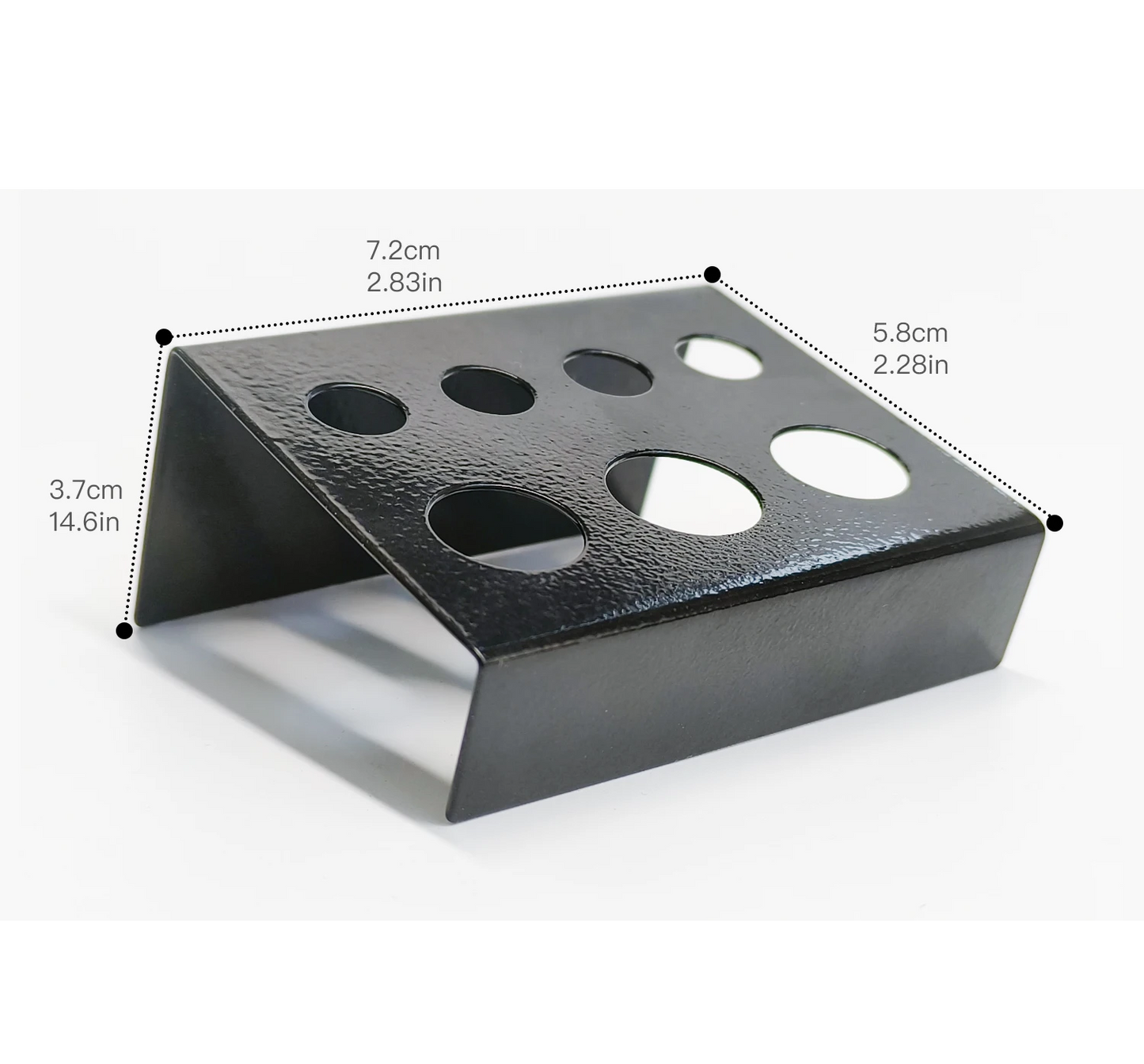 porta caps negro de metal reutilizable con medidas