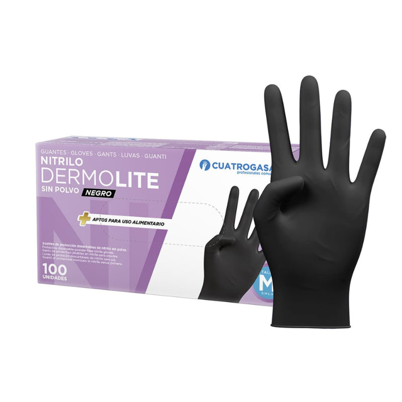 Guantes de Nitrilo Negro Dermolite