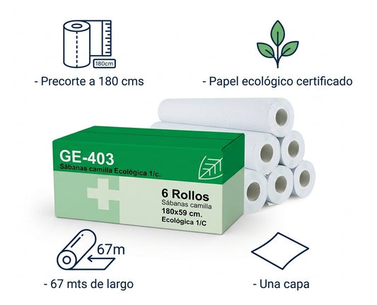 Rollo papel Camilla Ecolabel 67 (180 cms)