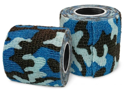 Venda elástica cohesiva cubre Grip Azul camuflaje 5cms